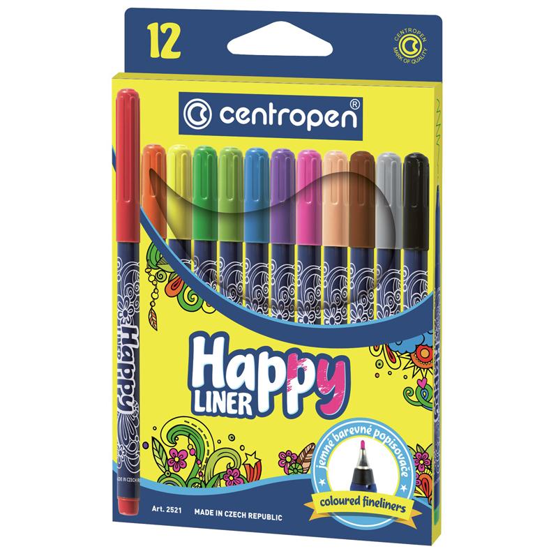 Лінери CENTROPEN 2521 HAPPY, 0,3 мм, набір 12 шт.